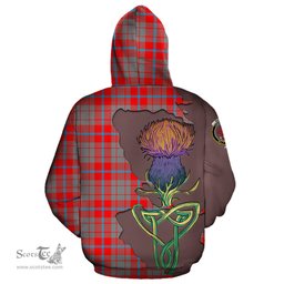 Scottish Moubray Clan Tartan Crest with Thistle and Scotland Map Tartan Plaid Hoodie Scottish Plaid Tartan Plaid - ScotsTee - scotstee.com