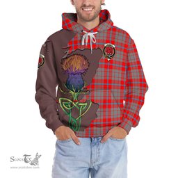 Scottish Moubray Clan Tartan Crest with Thistle and Scotland Map Tartan Plaid Hoodie Scottish Plaid Tartan Plaid - ScotsTee - scotstee.com