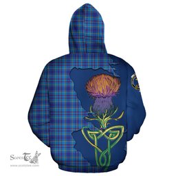Scottish Mercer Modern Clan Tartan Crest with Thistle and Scotland Map Tartan Plaid Hoodie Scottish Plaid Tartan Plaid - ScotsTee - scotstee.com
