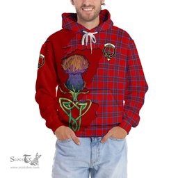 Scottish Rait Clan Tartan Crest with Thistle and Scotland Map Tartan Plaid Hoodie Scottish Plaid Tartan Plaid - ScotsTee - scotstee.com