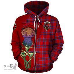 Scottish Rait Clan Tartan Crest with Thistle and Scotland Map Tartan Plaid Hoodie Scottish Plaid Tartan Plaid - ScotsTee - scotstee.com