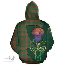 Scottish Menzies Green Ancient Clan Tartan Crest with Thistle and Scotland Map Tartan Plaid Hoodie Scottish Plaid Tartan Plaid - ScotsTee - scotstee.com