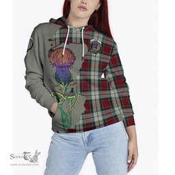 Scottish Rose White Dress Clan Tartan Crest with Thistle and Scotland Map Tartan Plaid Hoodie Scottish Plaid Tartan Plaid - ScotsTee - scotstee.com