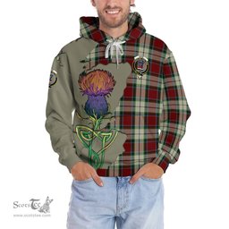 Scottish Rose White Dress Clan Tartan Crest with Thistle and Scotland Map Tartan Plaid Hoodie Scottish Plaid Tartan Plaid - ScotsTee - scotstee.com