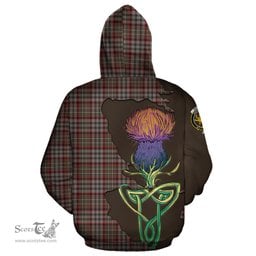 Scottish Nicolson Hunting Weathered Clan Tartan Crest with Thistle and Scotland Map Tartan Plaid Hoodie Scottish Plaid Tartan Plaid - ScotsTee - scotstee.com