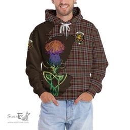 Scottish Nicolson Hunting Weathered Clan Tartan Crest with Thistle and Scotland Map Tartan Plaid Hoodie Scottish Plaid Tartan Plaid - ScotsTee - scotstee.com