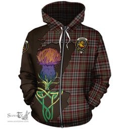 Scottish Nicolson Hunting Weathered Clan Tartan Crest with Thistle and Scotland Map Tartan Plaid Hoodie Scottish Plaid Tartan Plaid - ScotsTee - scotstee.com