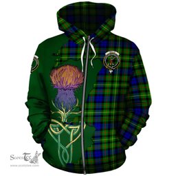 Scottish Rollo Modern Clan Tartan Crest with Thistle and Scotland Map Tartan Plaid Hoodie Scottish Plaid Tartan Plaid - ScotsTee - scotstee.com