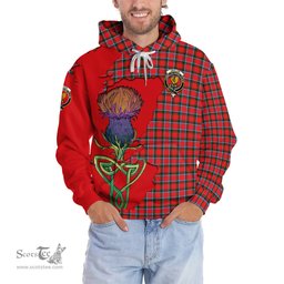 Scottish Sinclair Modern Clan Tartan Crest with Thistle and Scotland Map Tartan Plaid Hoodie Scottish Plaid Tartan Plaid - ScotsTee - scotstee.com