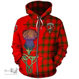 Scottish MacQuarrie Modern Clan Tartan Crest with Thistle and Scotland Map Tartan Plaid Hoodie Scottish Plaid Tartan Plaid - ScotsTee - scotstee.com