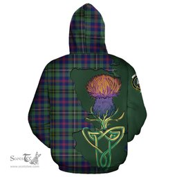 Scottish Wood Modern Clan Tartan Crest with Thistle and Scotland Map Tartan Plaid Hoodie Scottish Plaid Tartan Plaid - ScotsTee - scotstee.com