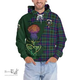 Scottish Wood Modern Clan Tartan Crest with Thistle and Scotland Map Tartan Plaid Hoodie Scottish Plaid Tartan Plaid - ScotsTee - scotstee.com