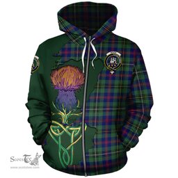 Scottish Wood Modern Clan Tartan Crest with Thistle and Scotland Map Tartan Plaid Hoodie Scottish Plaid Tartan Plaid - ScotsTee - scotstee.com