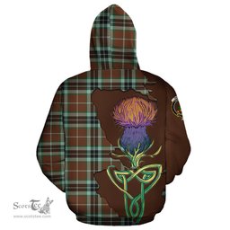 Scottish Thomson Hunting Modern Clan Tartan Crest with Thistle and Scotland Map Tartan Plaid Hoodie Scottish Plaid Tartan Plaid - ScotsTee - scotstee.com