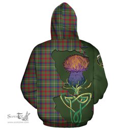 Scottish Shaw Green Modern Clan Tartan Crest with Thistle and Scotland Map Tartan Plaid Hoodie Scottish Plaid Tartan Plaid - ScotsTee - scotstee.com