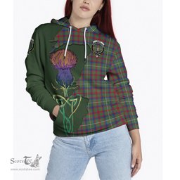 Scottish Shaw Green Modern Clan Tartan Crest with Thistle and Scotland Map Tartan Plaid Hoodie Scottish Plaid Tartan Plaid - ScotsTee - scotstee.com