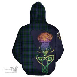 Scottish Sutherland Clan Tartan Crest with Thistle and Scotland Map Tartan Plaid Hoodie Scottish Plaid Tartan Plaid - ScotsTee - scotstee.com