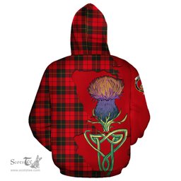 Scottish Wallace Weathered Clan Tartan Crest with Thistle and Scotland Map Tartan Plaid Hoodie Scottish Plaid Tartan Plaid - ScotsTee - scotstee.com