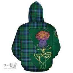 Scottish Urquhart Ancient Clan Tartan Crest with Thistle and Scotland Map Tartan Plaid Hoodie Scottish Plaid Tartan Plaid - ScotsTee - scotstee.com