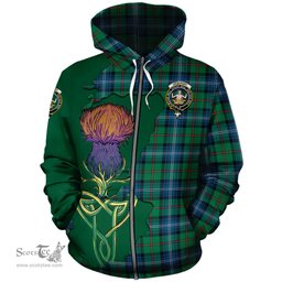 Scottish Urquhart Ancient Clan Tartan Crest with Thistle and Scotland Map Tartan Plaid Hoodie Scottish Plaid Tartan Plaid - ScotsTee - scotstee.com