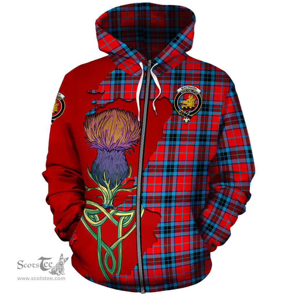 Scottish MacTavish Modern Clan Tartan Crest with Thistle and Scotland Map Tartan Plaid Hoodie Scottish Plaid Tartan Plaid - ScotsTee - scotstee.com