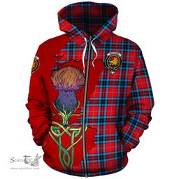 Scottish MacTavish Modern Clan Tartan Crest with Thistle and Scotland Map Tartan Plaid Hoodie Scottish Plaid Tartan Plaid - ScotsTee - scotstee.com