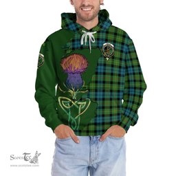 Scottish Rollo Ancient Clan Tartan Crest with Thistle and Scotland Map Tartan Plaid Hoodie Scottish Plaid Tartan Plaid - ScotsTee - scotstee.com