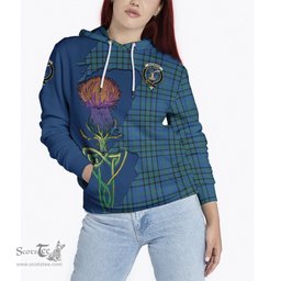 Scottish Matheson Hunting Ancient Clan Tartan Crest with Thistle and Scotland Map Tartan Plaid Hoodie Scottish Plaid Tartan Plaid - ScotsTee - scotstee.com