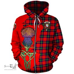Scottish Ruthven Modern Clan Tartan Crest with Thistle and Scotland Map Tartan Plaid Hoodie Scottish Plaid Tartan Plaid - ScotsTee - scotstee.com