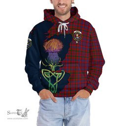Scottish Murray of Tullibardine Clan Tartan Crest with Thistle and Scotland Map Tartan Plaid Hoodie Scottish Plaid Tartan Plaid - ScotsTee - scotstee.com