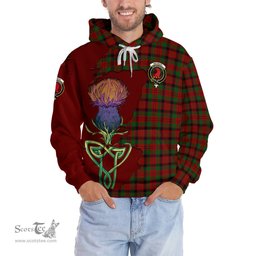 Scottish MacNicol Clan Tartan Crest with Thistle and Scotland Map Tartan Plaid Hoodie Scottish Plaid Tartan Plaid - ScotsTee - scotstee.com