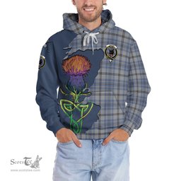 Scottish Tweedie Clan Tartan Crest with Thistle and Scotland Map Tartan Plaid Hoodie Scottish Plaid Tartan Plaid - ScotsTee - scotstee.com