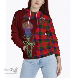 Scottish MacNicol of Scorrybreac Clan Tartan Crest with Thistle and Scotland Map Tartan Plaid Hoodie Scottish Plaid Tartan Plaid - ScotsTee - scotstee.com