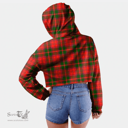 Scottish Crief District Clan Tartan Croptop Hoodie - Classic Scottish Plaid Tartan Plaid