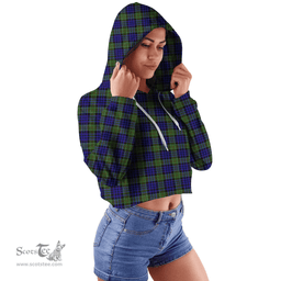 Scottish Newman Clan Tartan Croptop Hoodie - Classic Scottish Plaid Tartan Plaid
