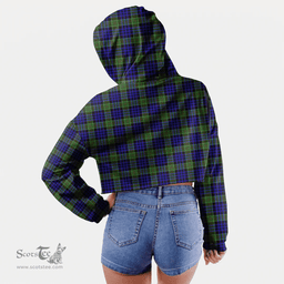 Scottish Newman Clan Tartan Croptop Hoodie - Classic Scottish Plaid Tartan Plaid