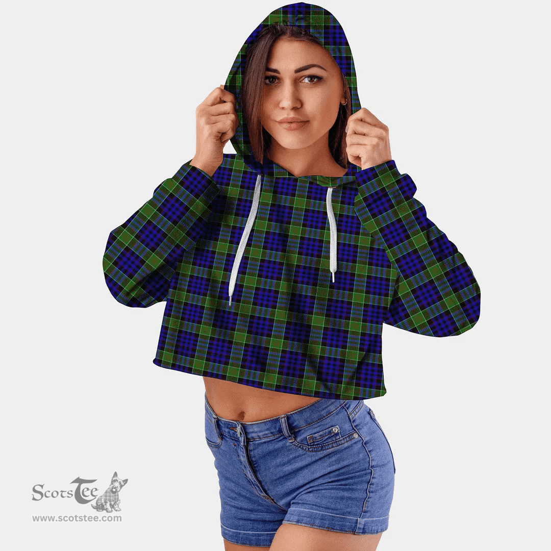 Scottish Newman Clan Tartan Croptop Hoodie - Classic Scottish Plaid Tartan Plaid