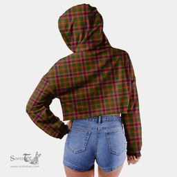 Scottish Nithsdale District Clan Tartan Croptop Hoodie - Classic Scottish Plaid Tartan Plaid