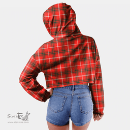 Scottish Duke of Rothesay Modern Clan Tartan Croptop Hoodie - Classic Scottish Plaid Tartan Plaid