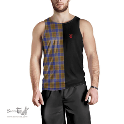 Scottish Balfour Modern Clan Tartan Men Tank Top - Lion Rampant Style Scottish Plaid Tartan Plaid