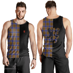 Scottish Balfour Modern Clan Tartan Men Tank Top - Lion Rampant Style Scottish Plaid Tartan Plaid