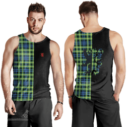 Scottish Campbell of Breadalbane Ancient Clan Tartan Men Tank Top - Lion Rampant Style Scottish Plaid Tartan Plaid