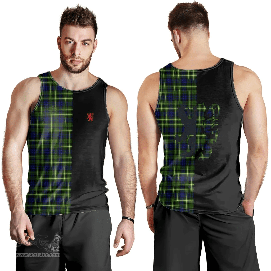 Scottish Campbell of Breadalbane Modern Clan Tartan Men Tank Top - Lion Rampant Style Scottish Plaid Tartan Plaid
