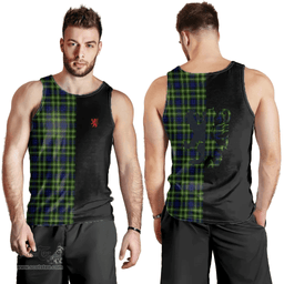 Scottish Campbell of Breadalbane Modern Clan Tartan Men Tank Top - Lion Rampant Style Scottish Plaid Tartan Plaid