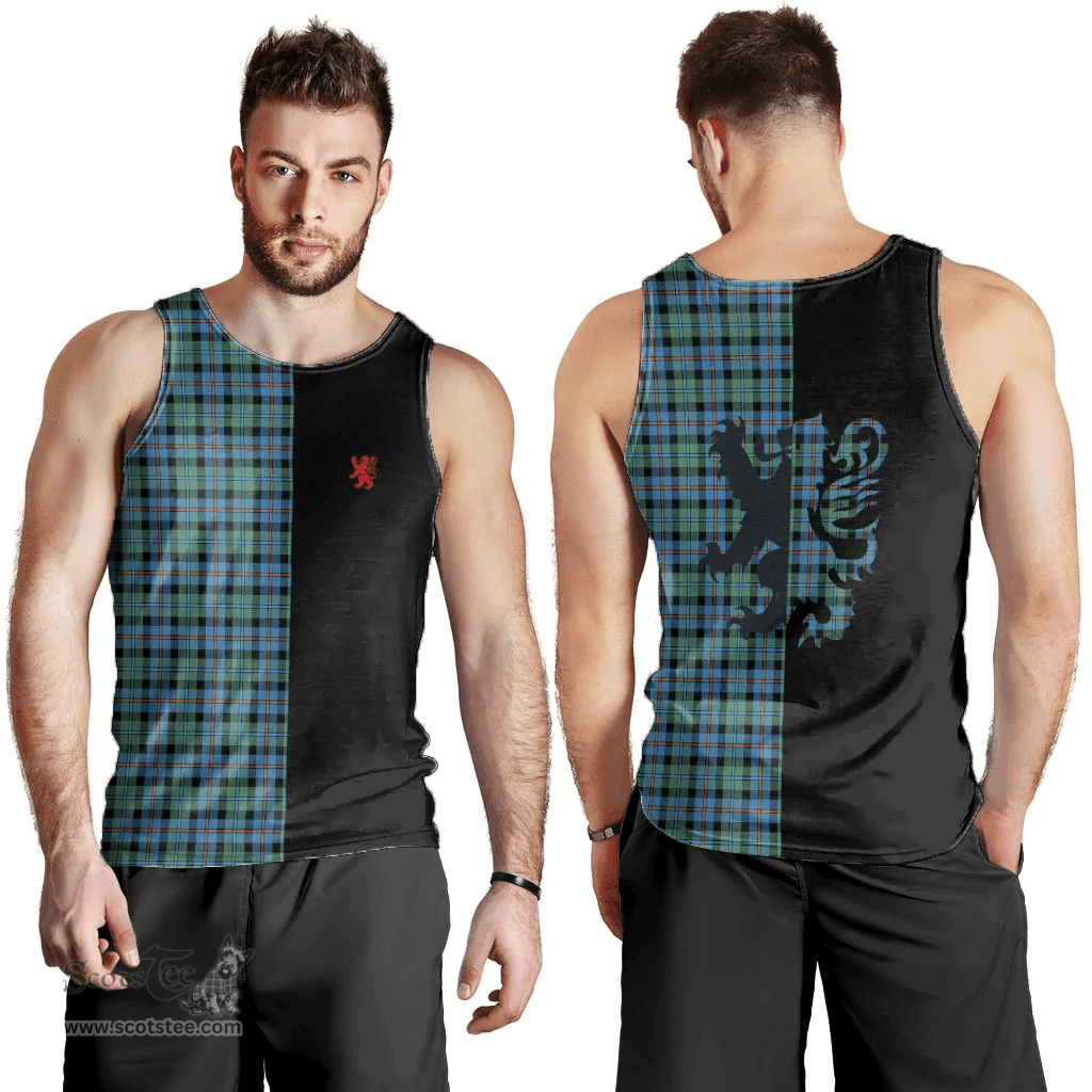 Scottish Campbell of Cawdor Ancient Clan Tartan Men Tank Top - Lion Rampant Style Scottish Plaid Tartan Plaid