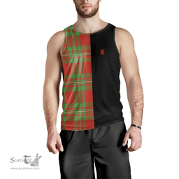 Scottish Callander Modern Clan Tartan Men Tank Top - Lion Rampant Style Scottish Plaid Tartan Plaid
