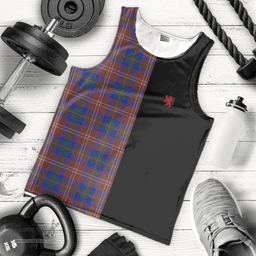 Scottish Chisholm Hunting Modern Clan Tartan Men Tank Top - Lion Rampant Style Scottish Plaid Tartan Plaid