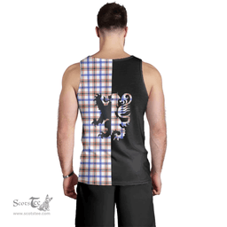 Scottish Boswell Modern Clan Tartan Men Tank Top - Lion Rampant Style Scottish Plaid Tartan Plaid