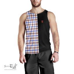 Scottish Boswell Modern Clan Tartan Men Tank Top - Lion Rampant Style Scottish Plaid Tartan Plaid
