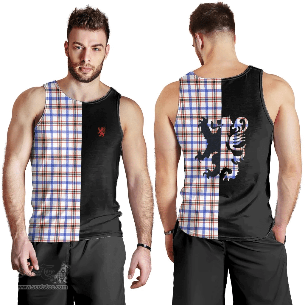 Scottish Boswell Modern Clan Tartan Men Tank Top - Lion Rampant Style Scottish Plaid Tartan Plaid